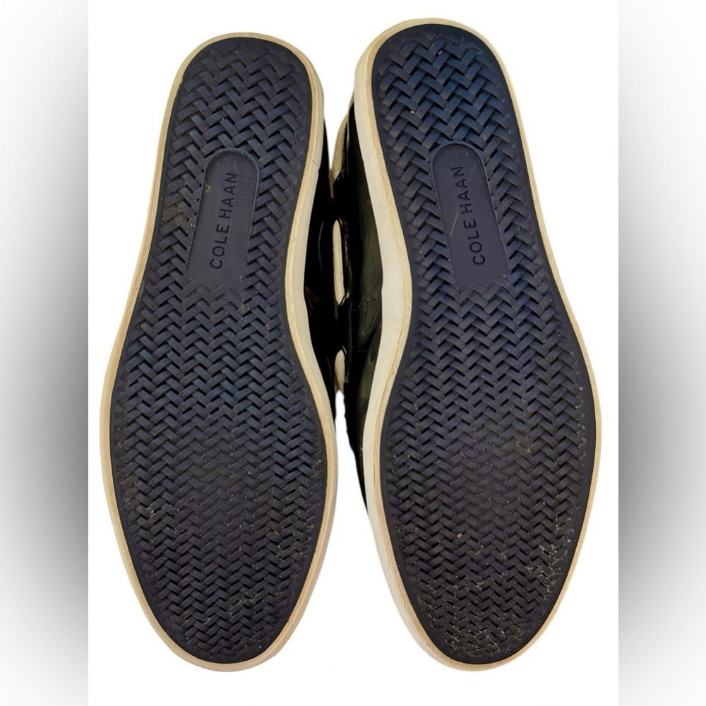 COLE HAAN W’s Nantucket Camp Moccasins Blue Patent Leather Shoes 7.5B Loafers - Picture 4 of 6
